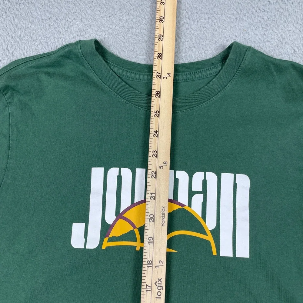 Jordan Jumpman T-Shirt Mens Large Green Long Sleeve Chain Link DV7756-333
